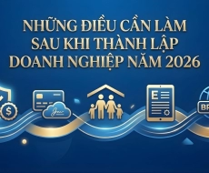 NHỮNG ĐIỀU CẦN LÀM SAU KHI THÀNH LẬP DOANH NGHIỆP NĂM 2026
